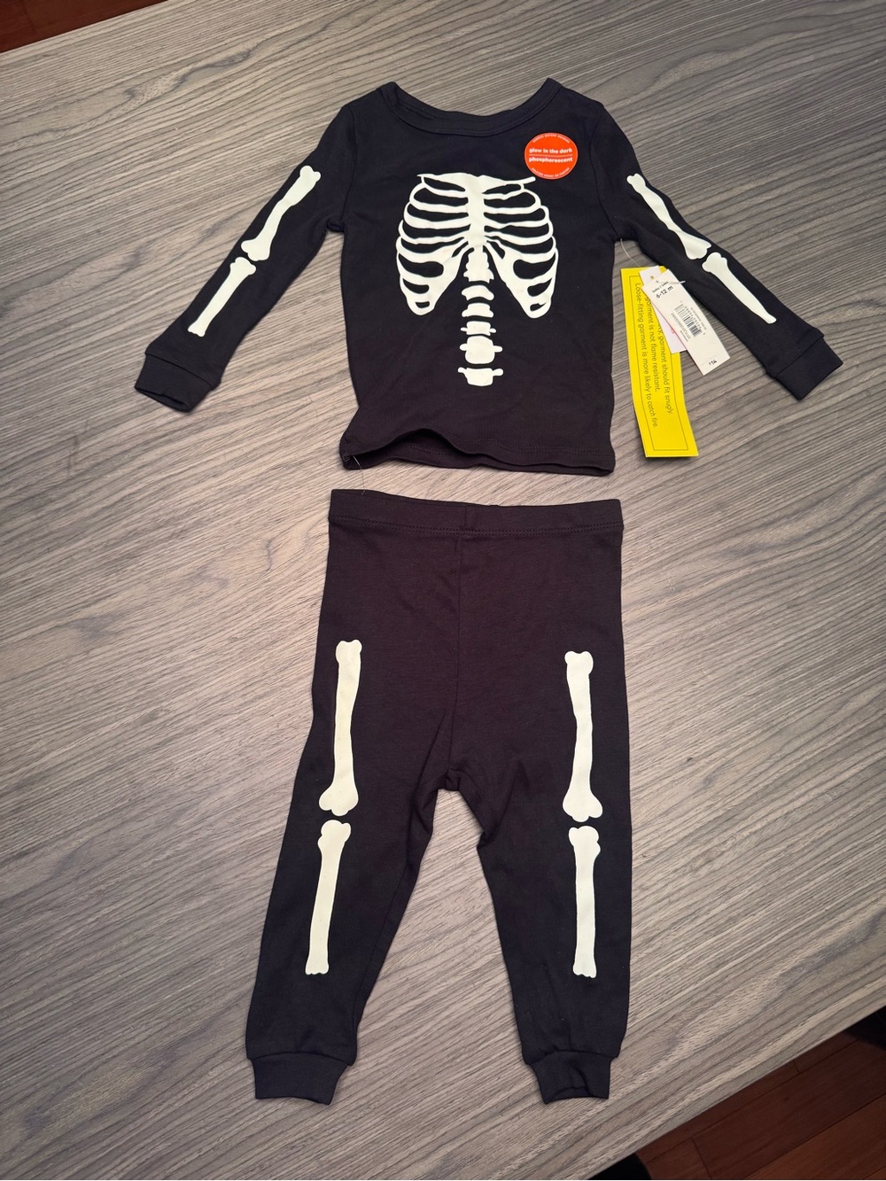 🌟3/$20 - Joe Fresh Black and White Kids Skeleton Pajama Set